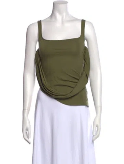 Pre-owned Attico Square Neckline Sleeveless Top In Green