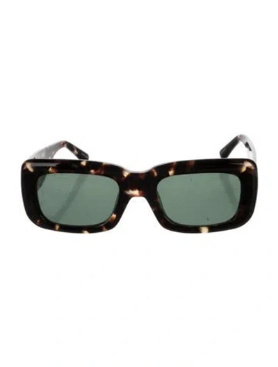 Pre-owned Attico Square Tinted Sunglasses In Brown