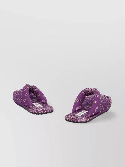 Attico Square Toe Bandana Print Slides