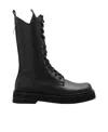 Attico Robin Leather Mid-calf Boots In Black