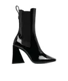 Attico Devon Patent Leather Chelsea Boots In Black