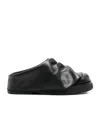 Attico Square Toe Muller Shoes In Black