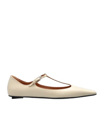 Attico Off-white Juno Ballerina Flats In Beige