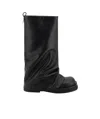 Attico 'robin' Black Boots With Square Toe And Logo Plaque On The Rear In Black