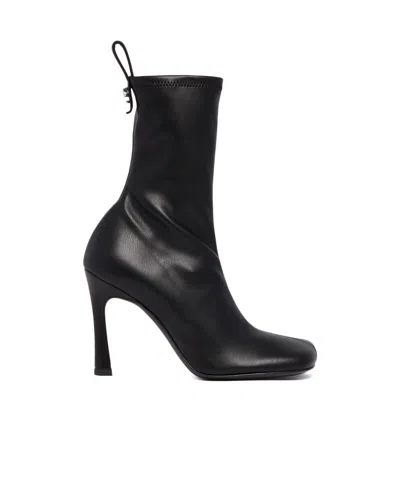 Attico Square-toed Short Boots In Black