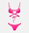 Attico Pink Cutout Bikini In Fuchsia