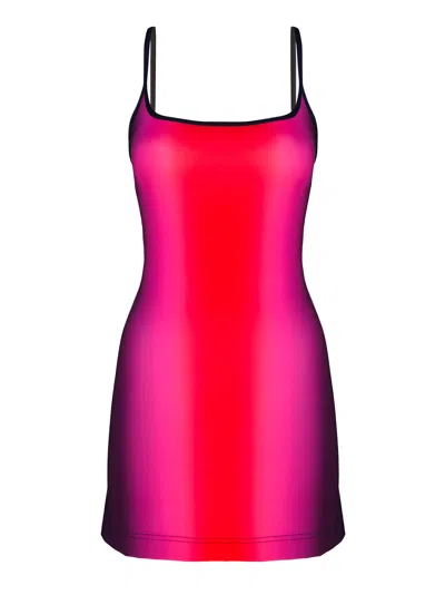 Attico Ss24 Shaded Print Mini Dress In Fuchsia In Pink