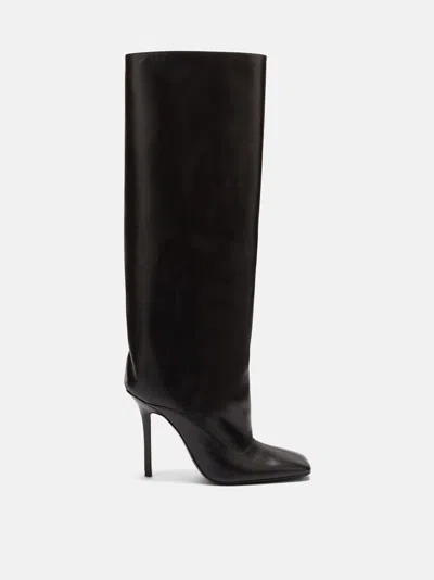 Attico Sienna 105 Knee-high Boots In Calf Leather In Black