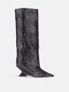 Attico 65mm Snakeskin-print Boots In Black And White