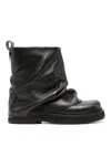 Attico 'mini Robin' Black Ankle Boots With Logo Plaque On The Rear And Pull-tab At The Heel In Negro