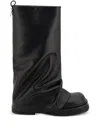 Attico Robin Black Boots With Square Toe And Logo Plaque On The Rear In Leather Woman