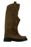 Attico Robin Passeggiata Suede Knee-high Boots In Brown