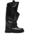 Attico Robin Passeggiata Combat Boots In Calf Leather In Black