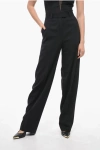 ATTICO STRAIGHT-FIT JAGGER PANTS WITH FRONT PLEATS