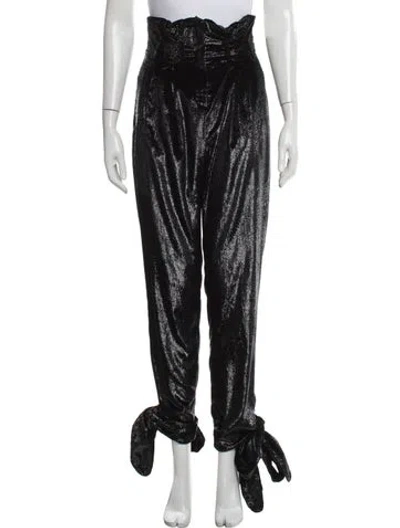 Pre-owned Attico Straight Leg Pants In Black