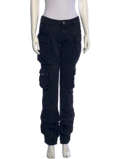 Pre-owned Attico Straight Leg Pants In Black