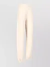 Attico Straight Trousers With Elastic Cuffs And Waistband In Neutrals