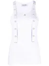 Attico White Ribbed Top In White