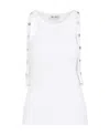 Attico Strap Detail Ribbed Tank Top In White