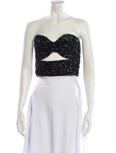 Pre-owned Attico Strapless Crop Top In Black