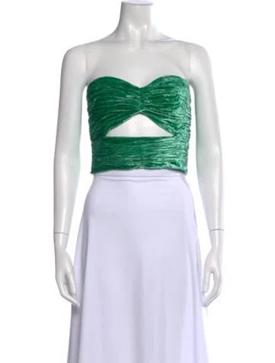 Pre-owned Attico Strapless Crop Top In Green