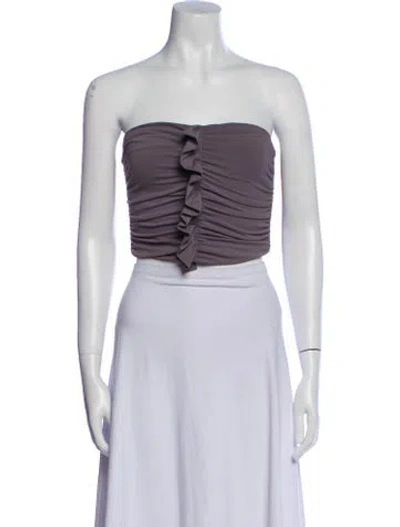 Pre-owned Attico Strapless Crop Top In White
