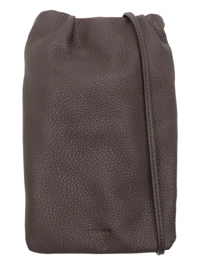 Attico Strapless Embellished-hem Mini Dress In Brown