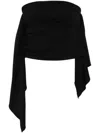 Attico Draped Asymmetric Mini Skirt In Black