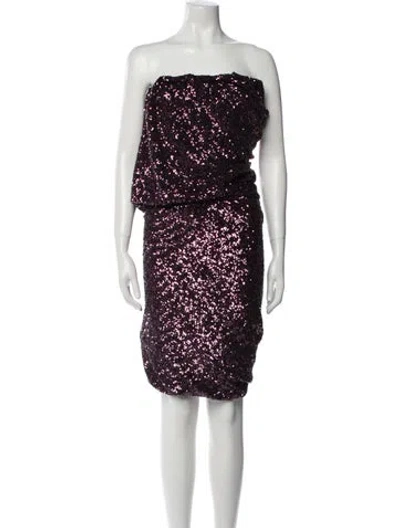 Pre-owned Attico Strapless Knee-length Dress In Multi