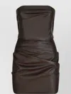 Attico Dark Brown Mini Dress In Black