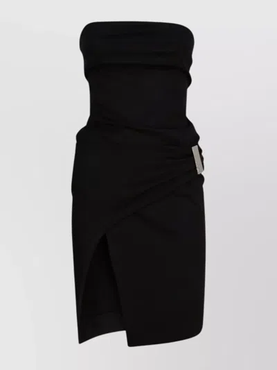 ATTICO STRAPLESS MIDI DRESS ASYMMETRIC HEM