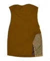 Attico Mesh-panelled Minidress In Brown