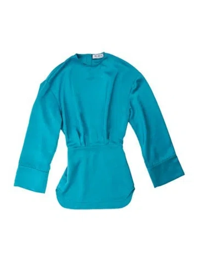 Pre-owned Attico Strapless Mini Dress In Blue