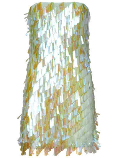 Attico Strapless Mini Dress In Multicolor