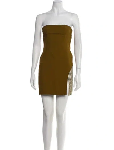 Pre-owned Attico Strapless Mini Dress W/ Tags In Brown