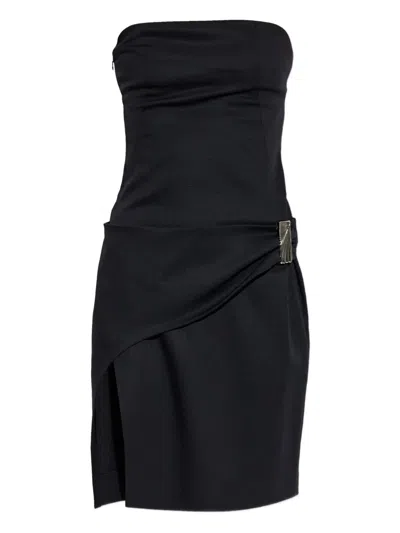 ATTICO STRAPLESS SIDE-SLIT MINI DRESS