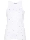 Attico Rhinestone-logo Lettering Tank Top In White
