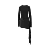 Attico Mini Dress With Thermostrass Studs And Asymmetric Hem In Black