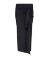 Attico Black Midi Skirt In Black