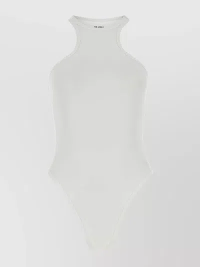Attico Stretch Nylon Swimsuit High Neckline In White