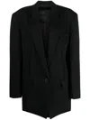 Attico Stretch-wool Single-breasted Blazer In Black