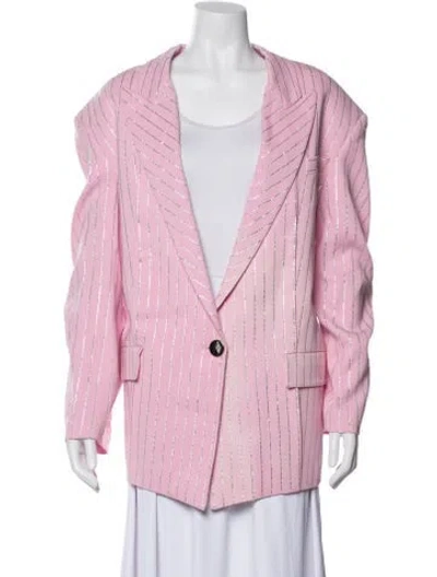 Pre-owned Attico Striped Blazer In Pink