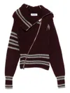 Attico Cardigan Burgundy In Burgundy