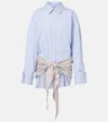 Attico Striped Cotton Shirt Dress In Blue