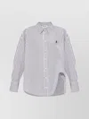 Attico Striped Cotton Shirt With Long Sleeves In Gray