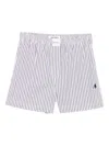 Attico The  Striped Cotton Shorts In White