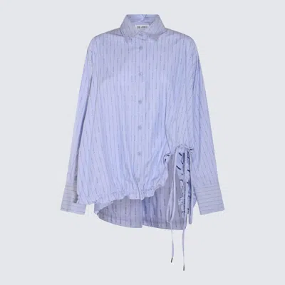 Attico Striped Drawstring-hem Asymmetric Shirt In 600