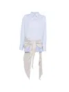 Attico Striped Cotton Shirt Dress In Blue