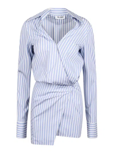 ATTICO STRIPED MINI SHIRT DRESS