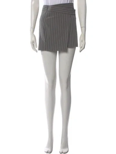 Pre-owned Attico Striped Mini Skirt In Gray